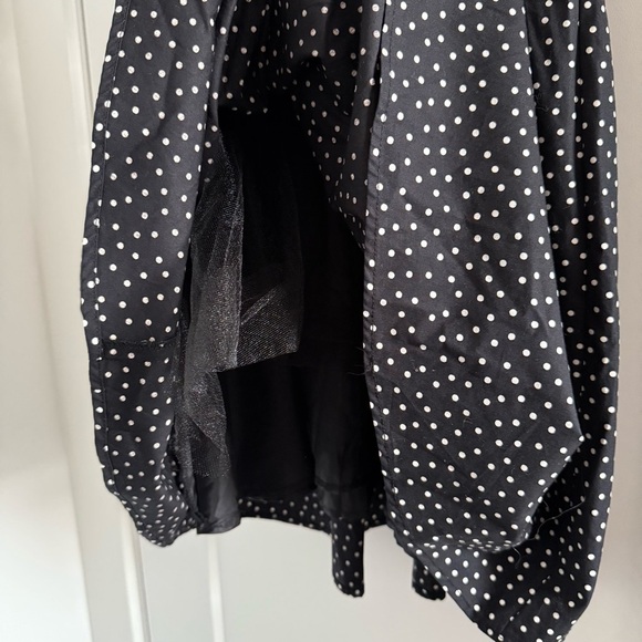 Black & white polka dot fit and flare dress with flower detail - size 4 (Small) - Picture 7 of 7